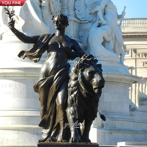 Escultura de <span class=keywords><strong>León</strong></span> y señora de bronce, escultura conmemorativa de <span class=keywords><strong>Victoria</strong></span>, decoración clásica al aire libre, famosa - Product Image 1