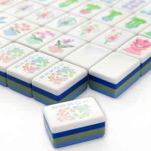 Jeu de Mahjong américain artisanal bleu en acrylique, 160 tuiles, écologique, durable, effet 3D - Product Image 4