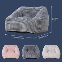 Luxuriöses Cord-Fell-Sitzsack-Sofa, Übergroßer Sitzsack-Sessel