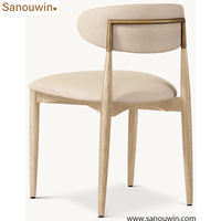 Chaises de salle à manger modernes et haut de gamme en chêne américain massif, idéales pour les villas, les hôtels et les salles à manger domestiques