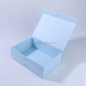 Boîte cadeau personnalisée <span class=keywords><strong>bleu</strong></span> <span class=keywords><strong>pastel</strong></span> avec fermeture magnétique, ruban en soie et finition <span class=keywords><strong>mat</strong></span> laminée, idéale pour bijoux et emballages de faveurs de mariage - Product Image 2