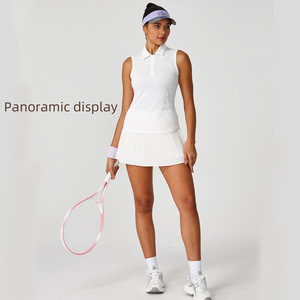 Camisetas de Golf sin Mangas de Alta Calidad para Mujer, Tops Tipo Polo, Racerback, para Pickleball, Golf, Tenis, con Cuello, Chaleco con Cuello, Polo de Golf - Product Image 2