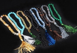 Chapelet en pierres naturelles multicolores, perles de prière musulmane, vente en gros, - Product Image 5