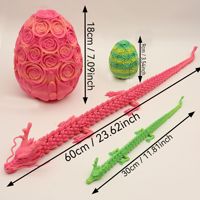 Dragon chinois SDD02 de 60 cm de long, imprimé en 3D, avec œuf de rose de 18 cm, cadeaux de Pâques fantastiques pour enfants, décoration intérieure et faveurs de fête