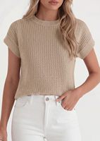 Gilet en tricot à manches courtes pour femmes, tendance, adapté à la plage en été (personnalisable)