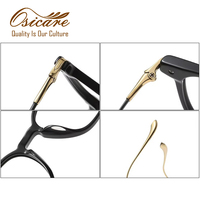 Gafas Ópticas de Diseño Retro, Lentes Ópticas, Gafas de Sol Negras, Gafas con Logotipo Personalizado, Monturas Ópticas de Titanio