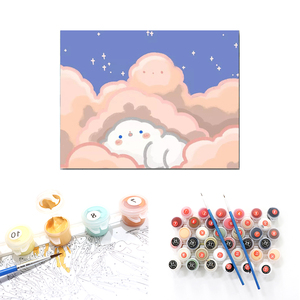 Dibujo pintura con pinceles de pintura de la lona con el número pintar por numeros de pintura por números de navidad - Product Image 1