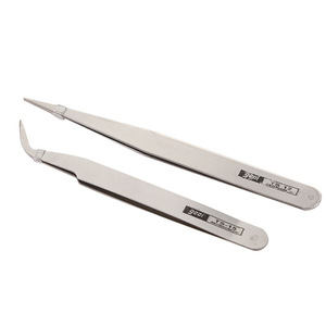 Pinzas de acero inoxidable de 11 cm con punta curva para dar forma a las cejas, decoración de uñas y reparación de pedrería - Product Image 5