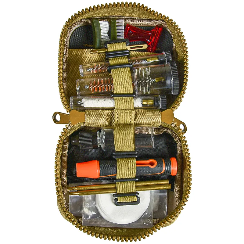 Kit de limpieza de pistola, bolsa táctica, cepillos de calibre, mopa, varillas, cable extraíble para armas de fuego