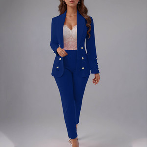 Conjunto de <span class=keywords><strong>Blazer</strong></span> de Punto Satinado Regular para <span class=keywords><strong>Mujer</strong></span> Ym135 2026, Chaqueta de Punto con Botones, Cuello de Moda, Estilo Ejecutivo - Product Image 1