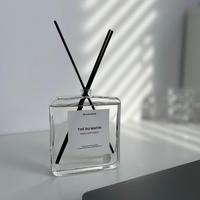 Top Vente Extravagant 100ml Carré Clair Aroma Diffuseur Bouteille Vide Carré Plat Verre Diffuseur Aromathérapie Bouteille En Verre