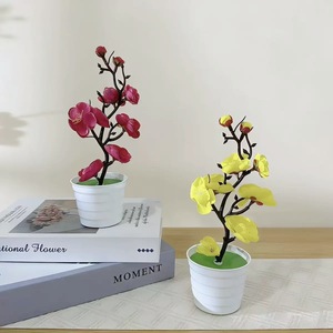 Bonsái Artificial de Flor de Invierno Simulada, 7 Flores, 2 Capullos, Planta en Maceta Miniatura, Flor Artificial para Decoración de Entrada, Hogar y Estudio - Product Image 2