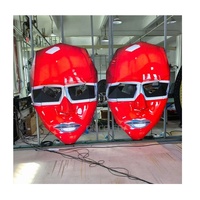 Écran LED en forme de masque QNICE, panneau vidéo personnalisé irrégulier, écran LED en forme de visage pour la décoration de bar, boîte de nuit, cabine de DJ, scène