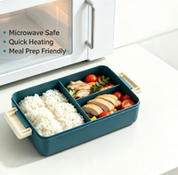 Boîte à bento multi-compartiments étanche de 2000 ml avec boucles de sécurité, conteneur pour repas pour étudiants, employés de bureau, préparation quotidienne des repas