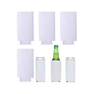 RTS 330ml Neoprene White Slim Can Cooler Sleeve For Tall 12 OZ Neoprene Sublimation Blank White Slim Tall Can Cooler Holder