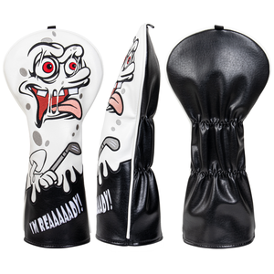 En stock, lot de housses de tête de club de golf fantaisie motif monstre, housses de driver de golf à motif dessin animé, accessoires de golf brodés - Product Image 2
