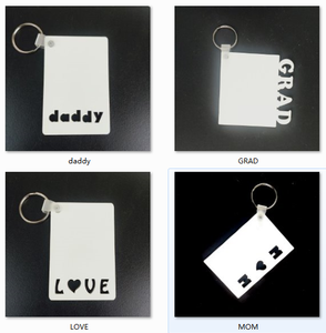 Llavero de MDF para sublimación con diseño 'Para mi mamá <span class=keywords><strong>y</strong></span> papá', de madera de doble cara con aleación, personalizable para grabado - Product Image 2
