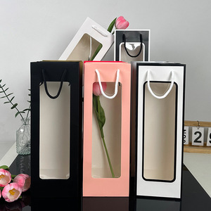 Fabricant Sac en papier <span class=keywords><strong>Spote</strong></span> Fenêtre ouverte Transparent Pvc Cadeau Sac Emballage Sac - Product Image 2