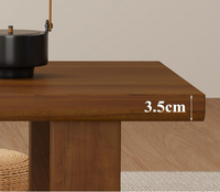 Table basse rectangulaire en bois de style japonais simple, à pieds courts, adaptée aux sols en tatami, également idéale pour le salon et le balcon