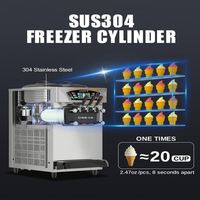 Machine à glace molle Sihao 20-28L/H 3 saveurs en acier inoxydable et cuivre, en promotion