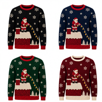 Pull d'hiver personnalisé pour femme avec motif et couleur sur mesure, étiquette privée, motif de toit de Noël