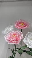 Fleur de pivoine géante autoportante personnalisable en organza et gaze d'eau pour la décoration de mariage, la décoration d'événements et les vitrines