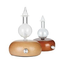 Diffuseur d'arômes en verre silencieux en bois massif en forme de vase, diffusion à froid, huile pure, ions négatifs, aromathérapie aux huiles essentielles