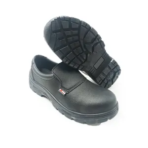 summer breathable smooth leather upper material anti smash low cut safety shoes with holes