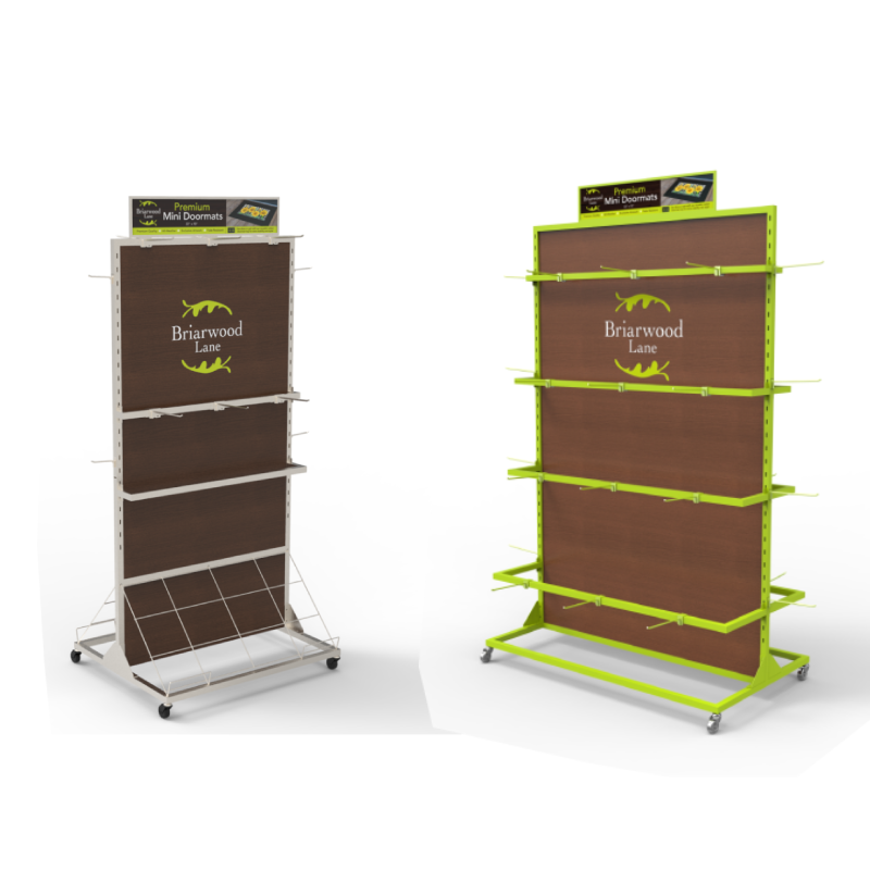 Apache Custom Metal Hook Double-Side Carpet Display Stand for Mat Retail Supermarket Shelves for Doormat — view 1