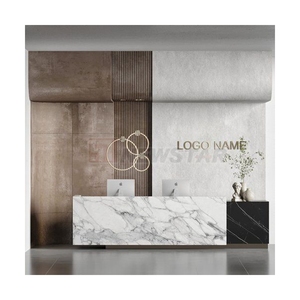 Modern Small Table Marble Cashier Office Building Supermarket Company Reception Desk - Product Image 5
