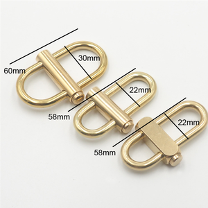 황동 클래식 스트랩 락 키링 가죽 벨트 및 가방용 타원형 고리 - Product Image 1