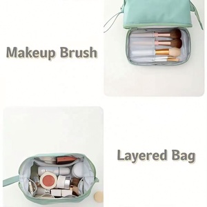 High Capacity Travel Cosmetic Organizer Custom Nylon Makeup <b>Bags</b> with Zipper Closure Fashionable Wholesale for <b>Toiletry</b> <b>Bags</b> - Product Image 3