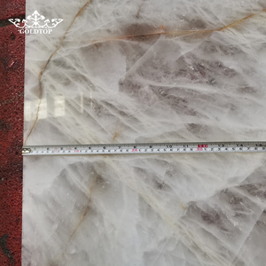 Dalle de quartzite blanc cristallin GOLDTOP du Brésil, pierre naturelle polie moderne pour plan de travail de cuisine, villa, appartement, hôtel - Product Image 2