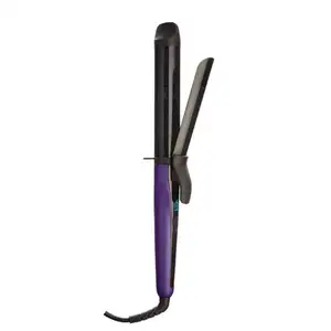 High quality ceramic bucket clip hair curler wand negative ion rotating waves curling iron with Temperature LCD display