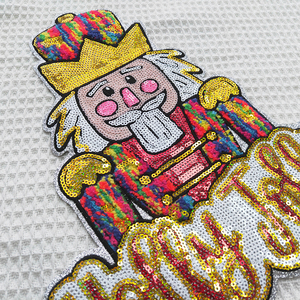 2025 Thiết Kế Mới Tùy Chỉnh Lớn Giáng Sinh Nutcracker Long Lanh Sequins Thêu Sắt Trên Các Bản Vá Lỗi Cho Quần Áo Quần Áo - Product Image 3