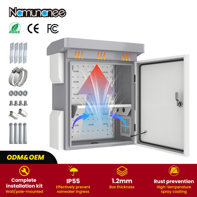 ODM Cold Rolled Steel Electrical Equipment Cabinet IP55 Waterproof Electronic Instrument Housing With Heat Dissipating Vents