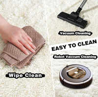 Modern Shaggy Carpets Rug for Boys Girls Dorm Nursery Home Decor Aesthetic, Upgrade Non-Slip Durable Cream White