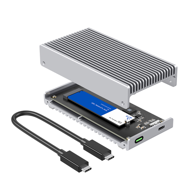 Colorii MC40 Silver NVME SSD Enclosure PCIE 4 40Gbps Transfer Speed Hard Drive