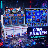 Machines de jeux d'arcade : Distributeur de pièces à bonus, modèle 'Coin Pusher', prix usine, avec médaillon, pour salles d'arcade et parcs à thème