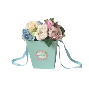 Boîte à fleurs portable trapézoïdale pop-corn fleur seau câlin seau boîte-cadeau sac fourre-tout - Product Image 6