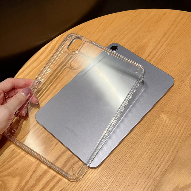 For iPad Mini A17 Pro Case 2024 Mini 7 Transparent Tablet Case for iPad Mini 6 8.3 Inch 2021 Mini6 Clear Case With Pencil Holder