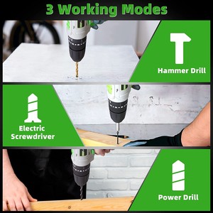 Kit de perceuse électrique 12V avec batterie et chargeur, mandrin sans clé de 3/8 pouces, vitesse variable, perceuse sans fil au lithium OEM - Product Image 3