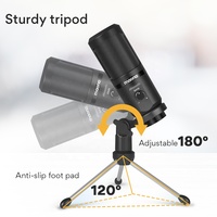 MAONO Mikrofon Tripod USB dengan Mikrofon, Mikrofon Mendapatkan Mikrofon, Kondenser Podcast Studio Mik untuk Komputer dan Game