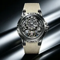 Montre-bracelet de luxe automatique mécanique squelette Titan Fashions Urban Dual Flywheel Hollow Out Sport CHANCE CE8007