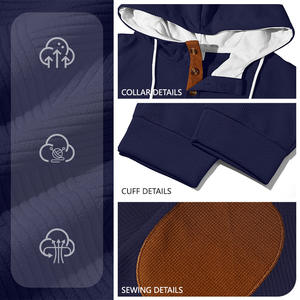 ชุดเสื้อฮู้ดผู้ชายแบบครอสบอร์เดอร์ สำหรับฤดูใบไม้ร่วงและฤดูหนาว ชุดลำลองถักนิตติ้งลายแจ็คการ์ด ชุดสองชิ้นสำหรับใส่ในชีวิตประจำวัน - Product Image 6