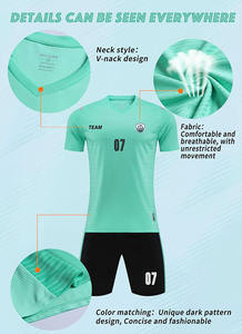 โพลีเอสเตอร์ที่กําหนดเองเสื้อฟุตบอลตาข่ายชุดฟุตบอลเยาวชนเสื้อฟุตบอลชุดเต็มชุดฟุตบอลระเหิดเครื่องแบบ - Product Image 5