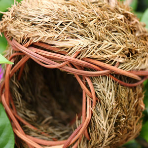 Nichoir pour oiseaux en herbe de <span class=keywords><strong>sapin</strong></span> <span class=keywords><strong>naturel</strong></span>, hutte tissée à la main, nichoir suspendu pour l'extérieur, <span class=keywords><strong>petit</strong></span> nid pour oiseaux, cages à oiseaux, nid pour oiseaux, perchoir - Product Image 6