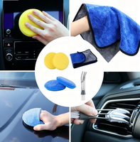 Kit de 17 brosses de detailing automobile, kit de nettoyage auto, brosses pour roues et pneus, éponge de cirage, gant de lavage, serviette, outils d'entretien intérieur et extérieur