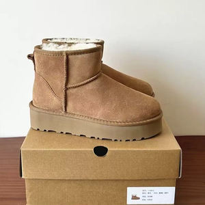 Botas Vaqueras de Piel de Oveja para Invierno, Antideslizantes, Suaves, Originales Uggs, Botas de Campo para <span class=keywords><strong>Mujer</strong></span> - Product Image 4