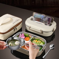 Benutzer definierte große Edelstahl Bento Thermal Work Lunchbox Set Adult Kid Student Warme Tasche für Lebensmittel beheizbare Funktion